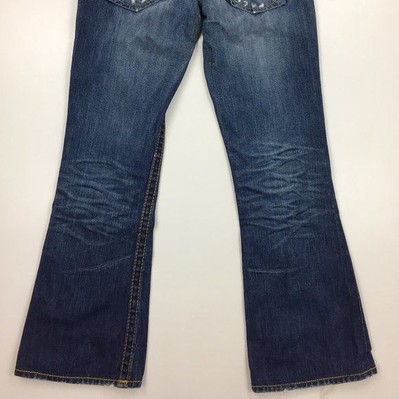 TRUE RELIGION Distressed Flare Leg Med Wash Jeans - Picture 9 of 13